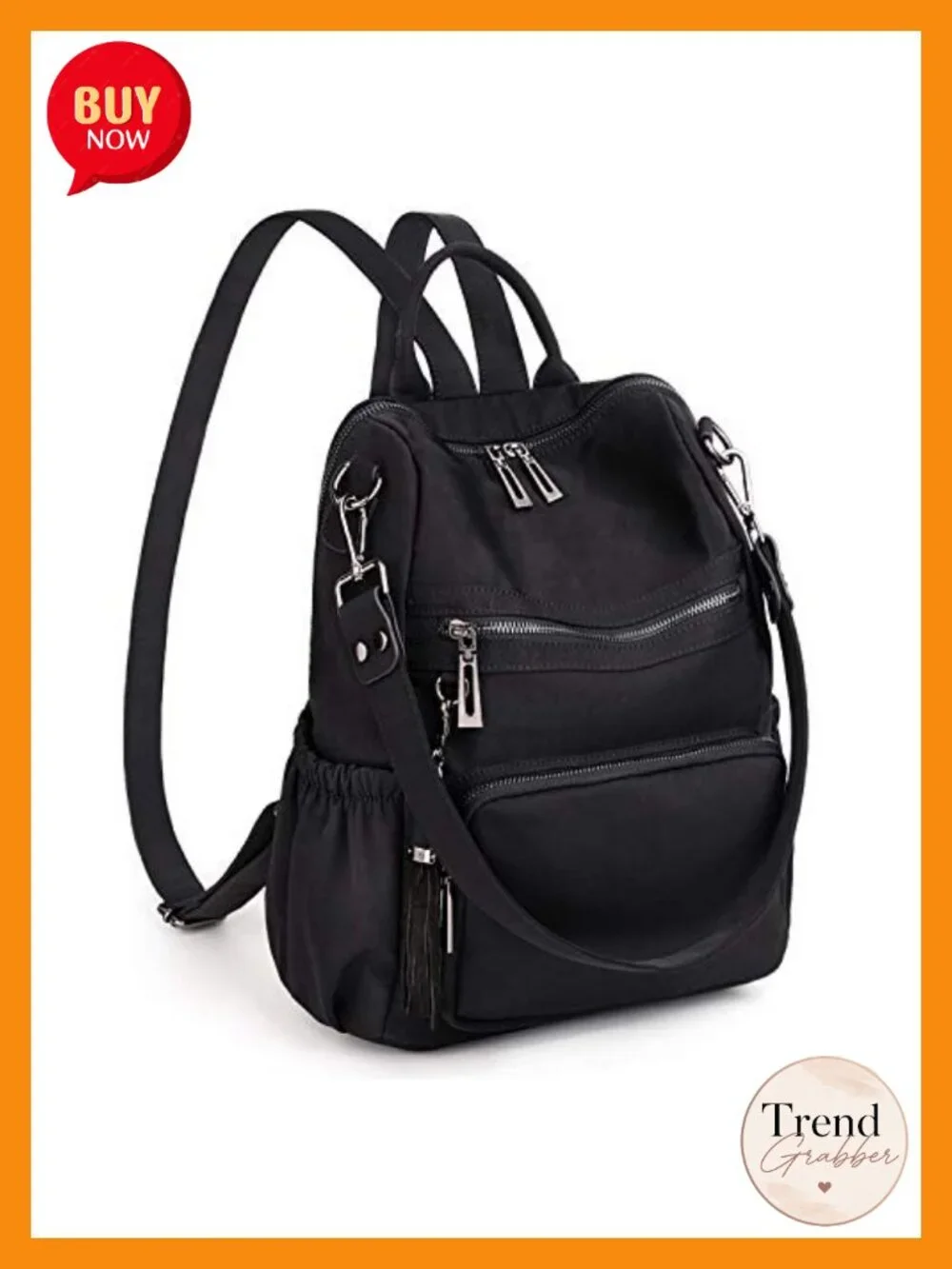 UT0 Women's Vegan Leather Convertible Backpack Purse with Tassel, Designer